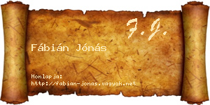 Fábián Jónás névjegykártya